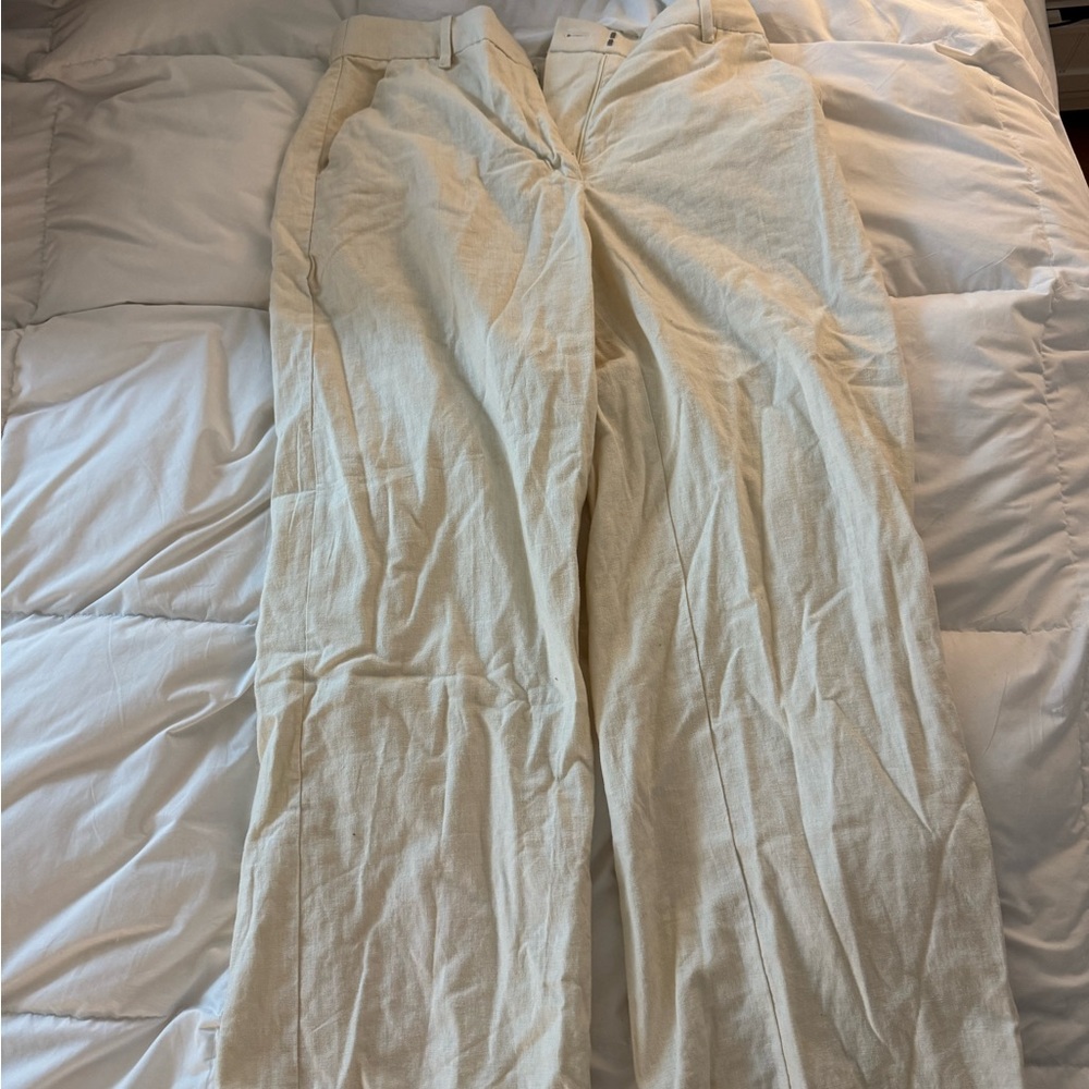 Abercrombie & Fitch Cream Linen Pants